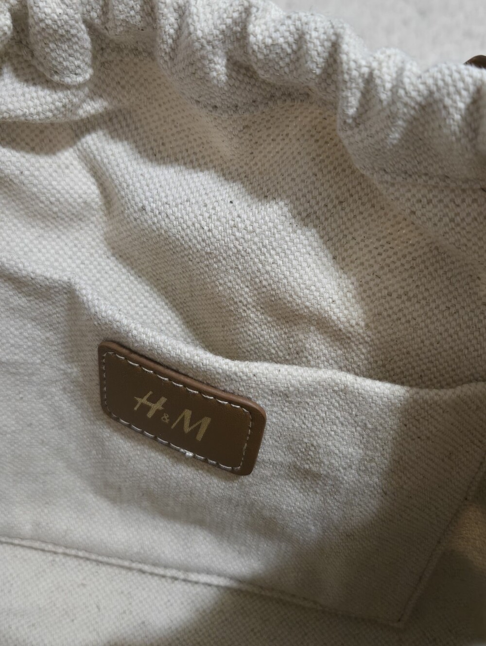 H&M Light Brown/beige Drawstring Detail Tote Bag - Picture 9 of 11